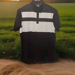 Sligo Adult Mens 2XL XXL Black White Short Sleeve Polo Golf Shirt